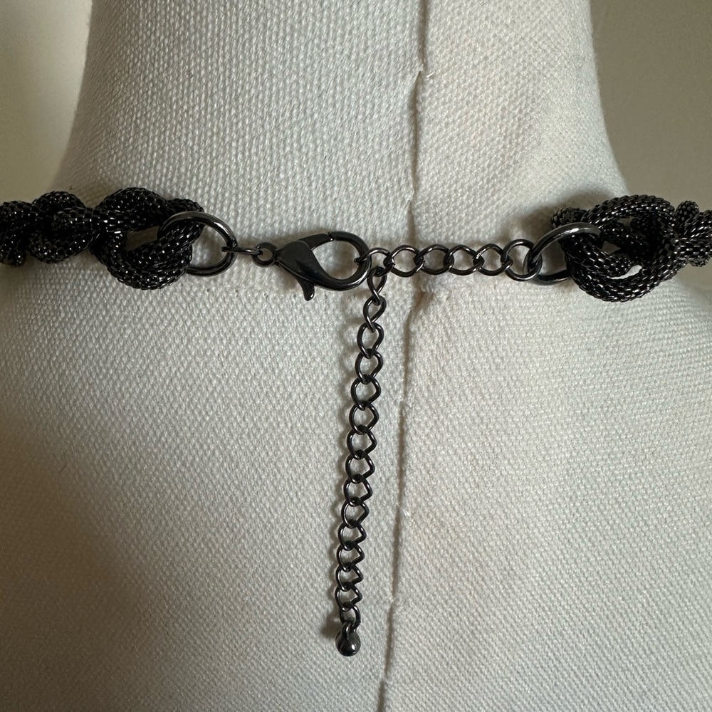 Dark Silver Necklace and Earrings Set - Picture 3 of 6